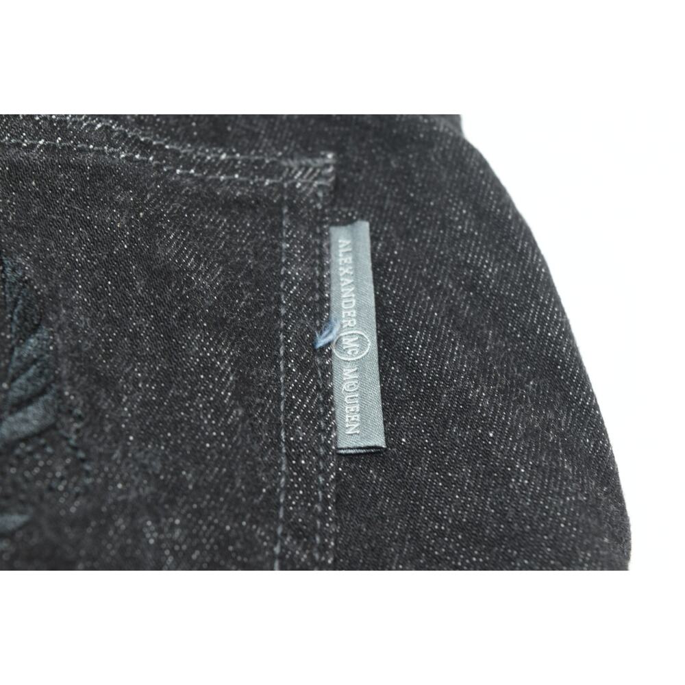 Alexander McQueen Jeans Mens 30x32 Black Skull Embroidered Slim Straight Italy - Picture 12 of 16